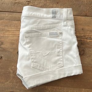 7 White jean shorts